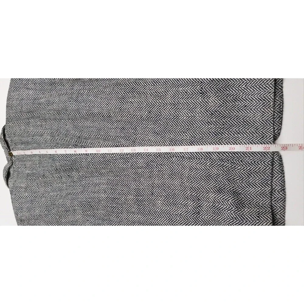 RALPH LAUREN Blazer Black Cream Herringbone Size 8 Silk Linen Blend Academia GUC - Picture 11 of 16